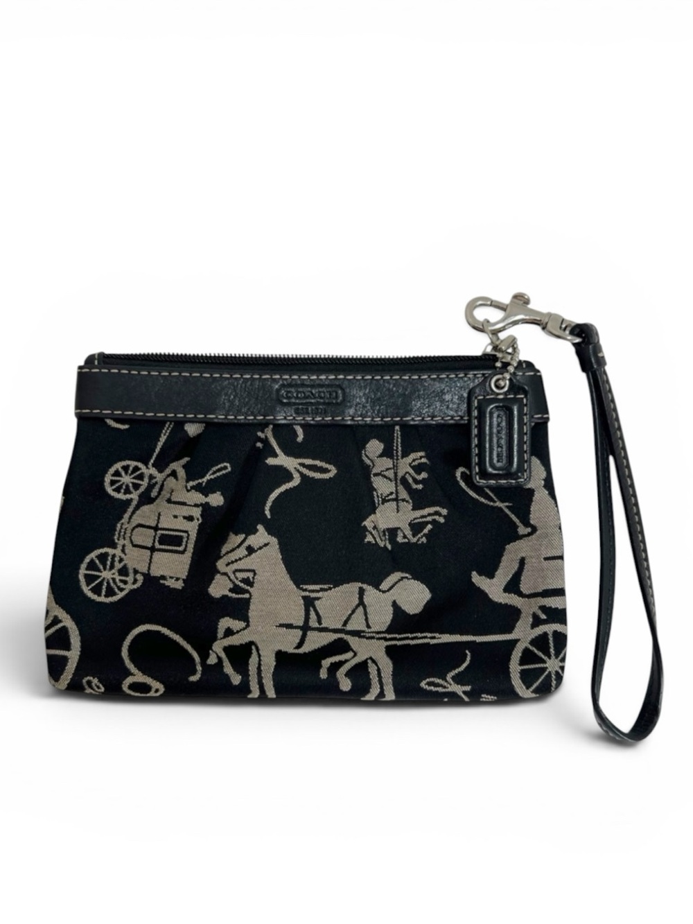 Coach Y2K horse & carriage pattern wristlet